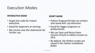 Basics of python programming | PPT
