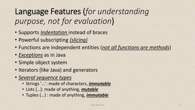 Basics of python programming | PPT