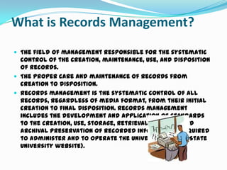 Basics of records management | PPTX