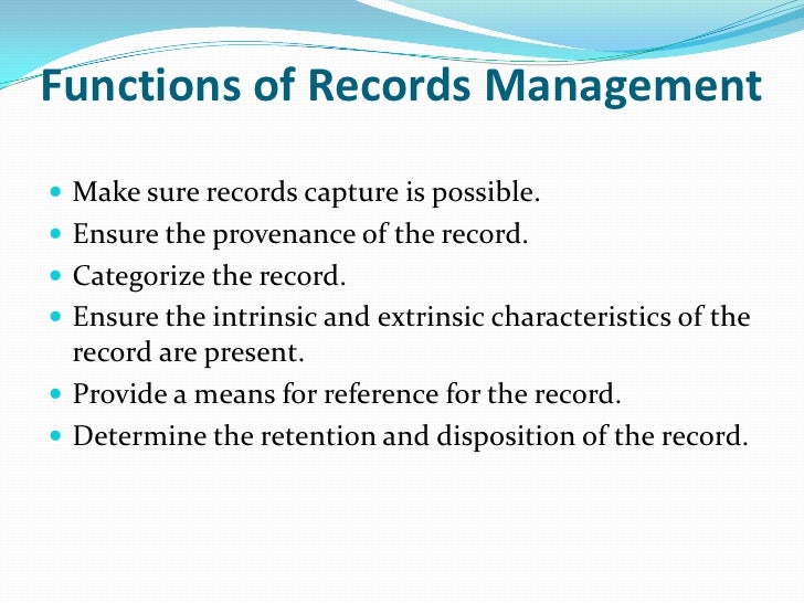 Basics of records management