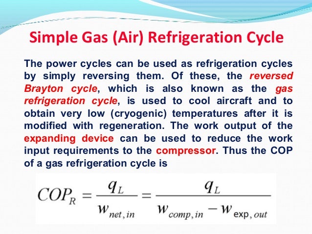 Simple Refrigeration Cycle Simple Refrigeration Cycle