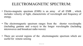 Ems Rays Application of Remote Sensing and gis. Ppt | PDF