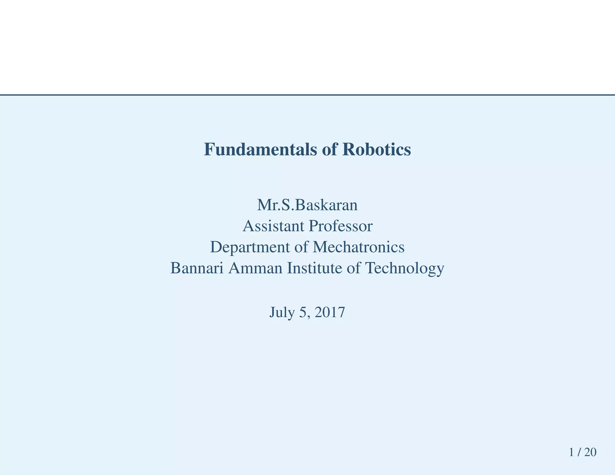 Basics of robotics | PPT