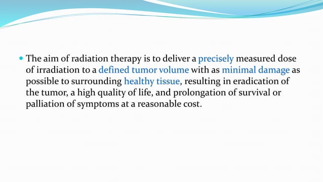 BASICS OF RADIATION THERAPY/RADIATION ONCOLOGY | PPTX | Cancer ...