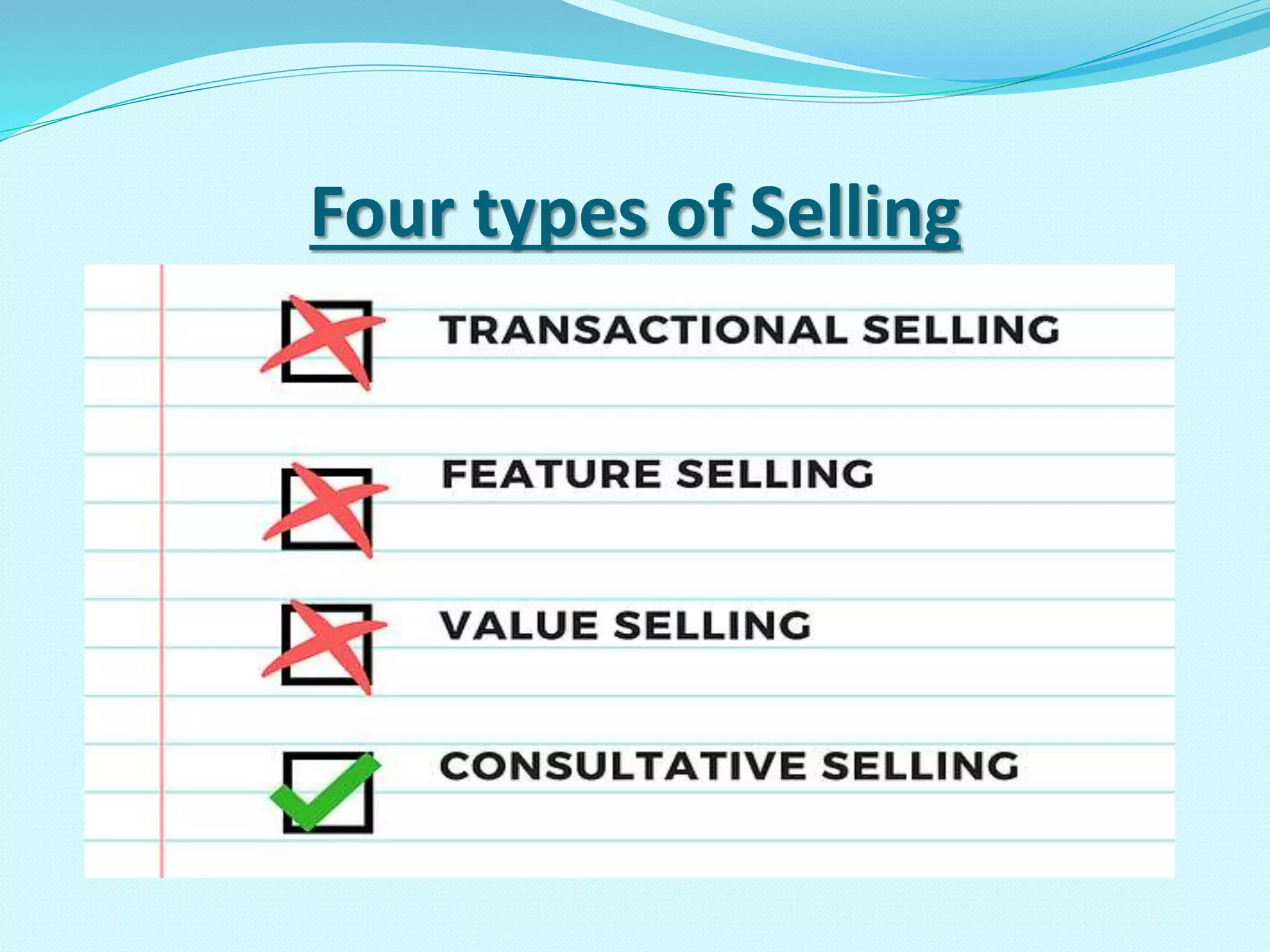 Four types of Selling
 