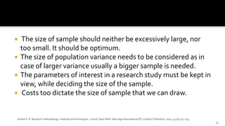 Sampling Example Most Important Size Basics of sampling | PPTX