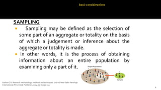 Sampling Wikipedia Basics of sampling | PPTX