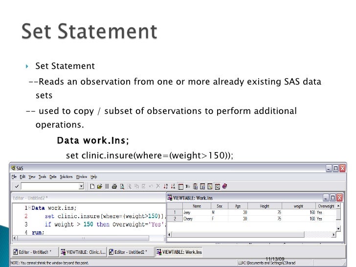 Basics Of SAS Programming Language