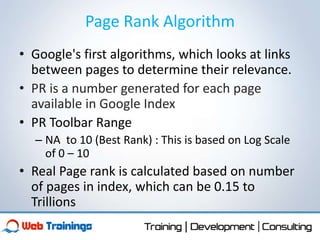 Google Website Ranking Algorithm Basics of Search Engines and Algorithms | PPTX