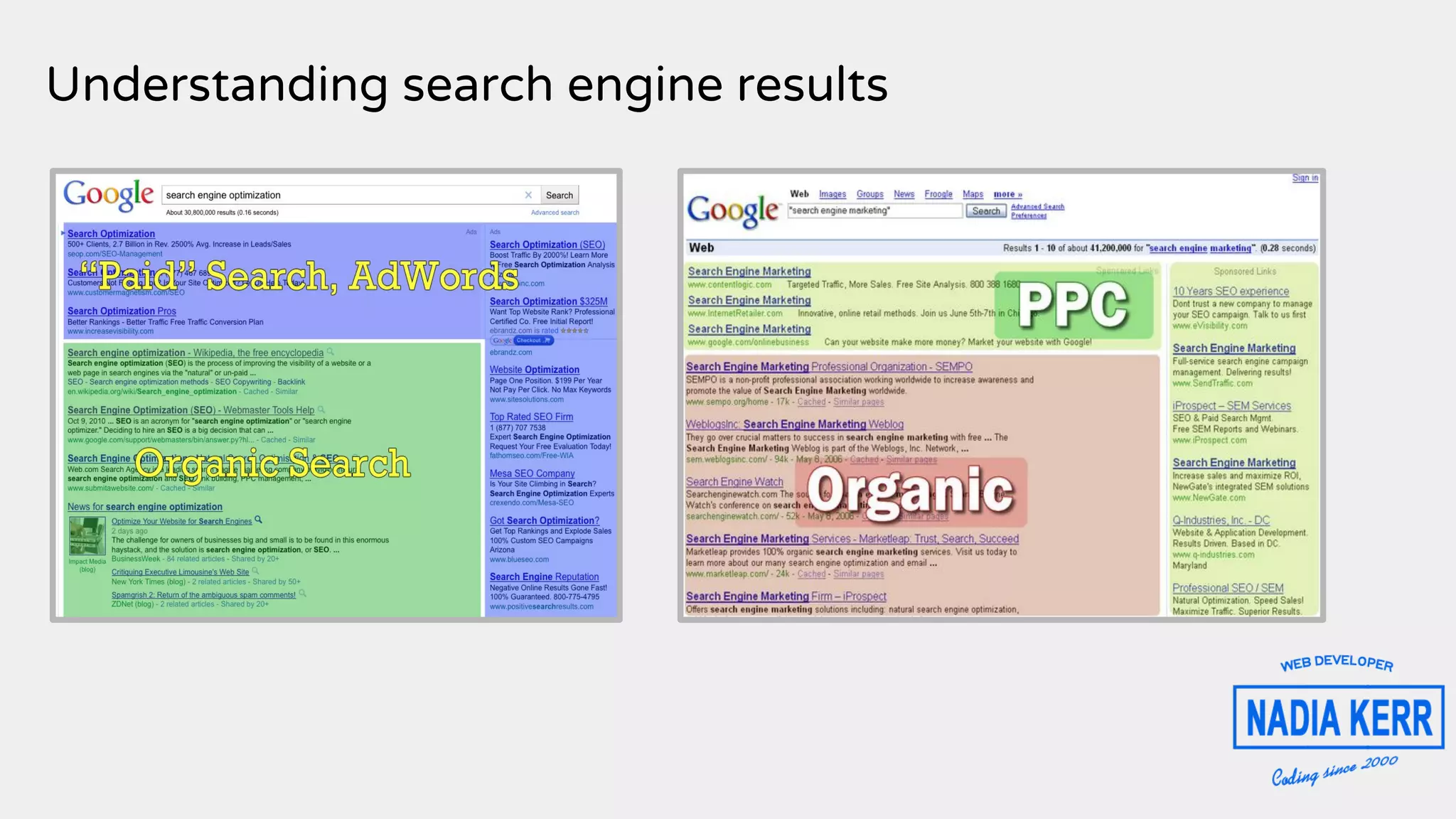 Understanding search engine results
 
