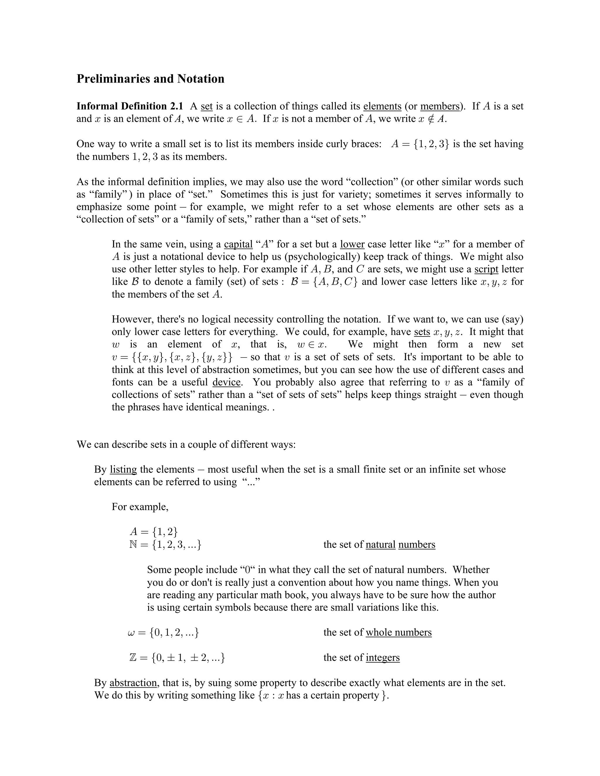 Basics of set theory | PDF