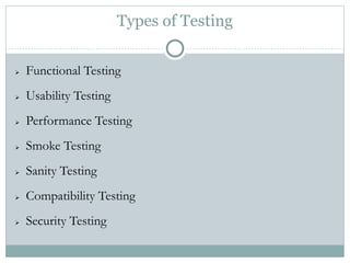 Basics of software testing webwing technologies | PPT