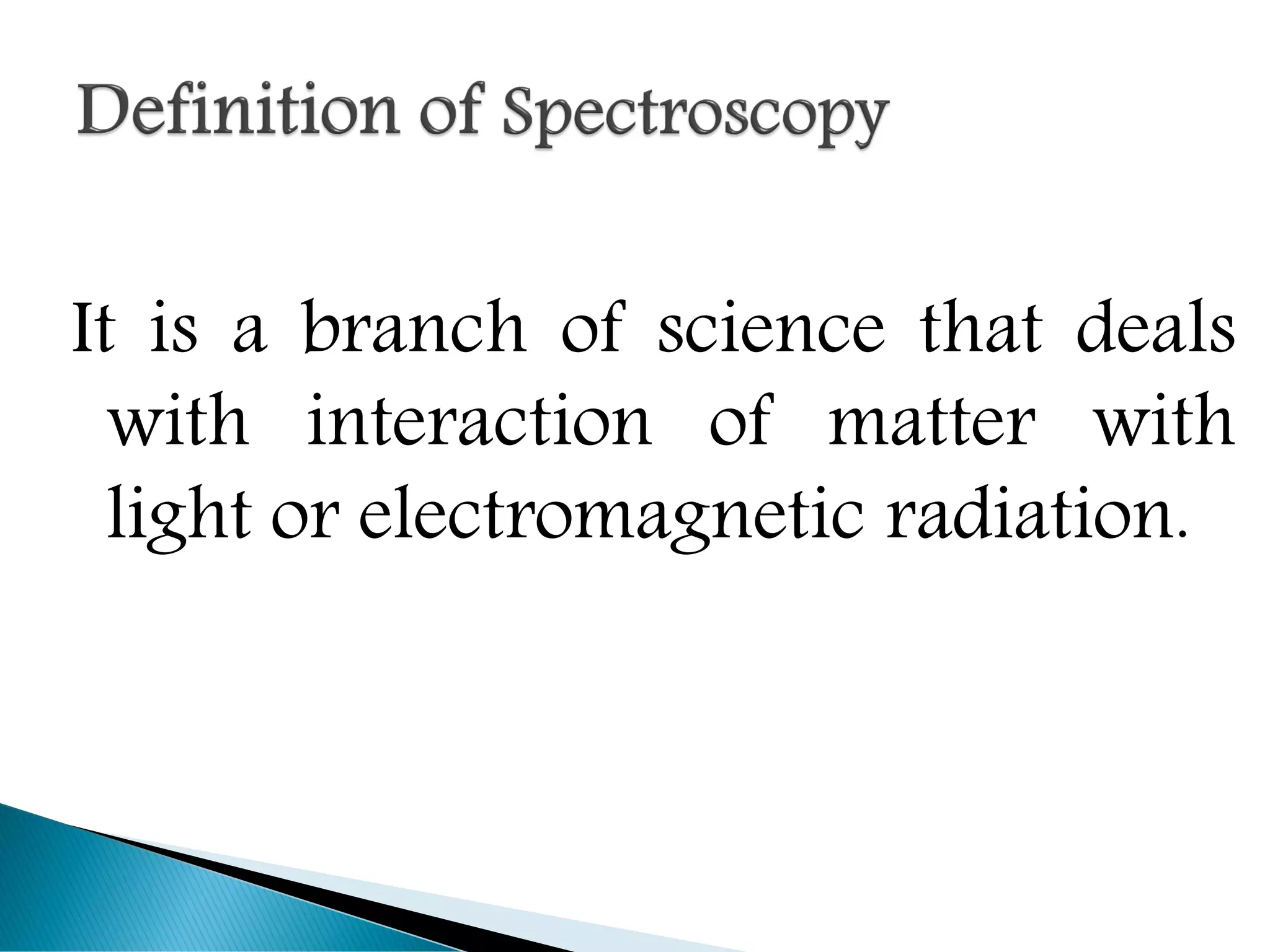 Basics of spectroscopy | PDF