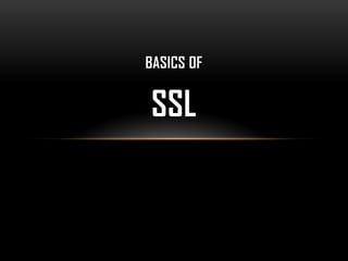 BASICS OF
SSL
 