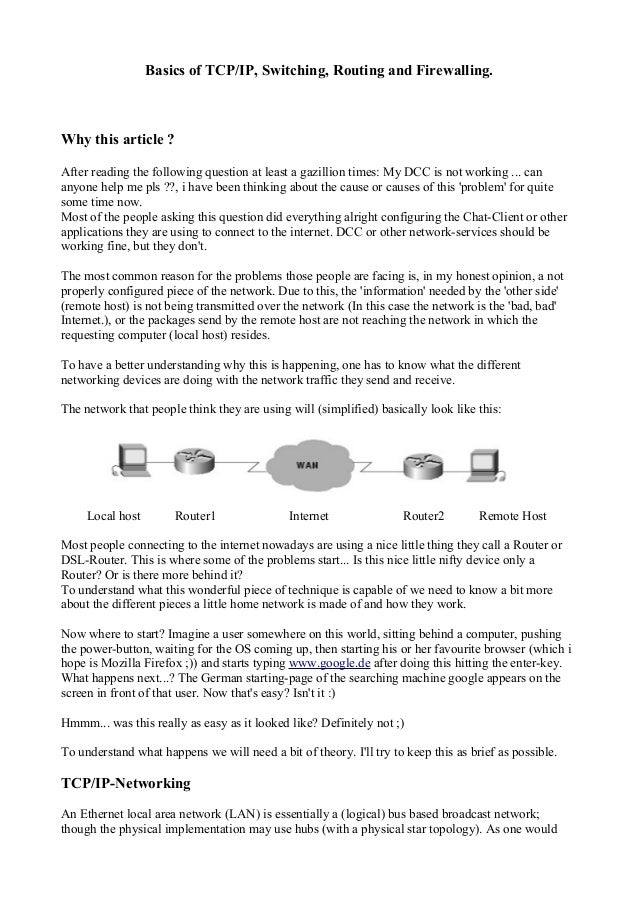 Basics of tcp ip