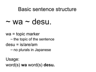 Basics of the japanese language session 1 v4 animated | PPT