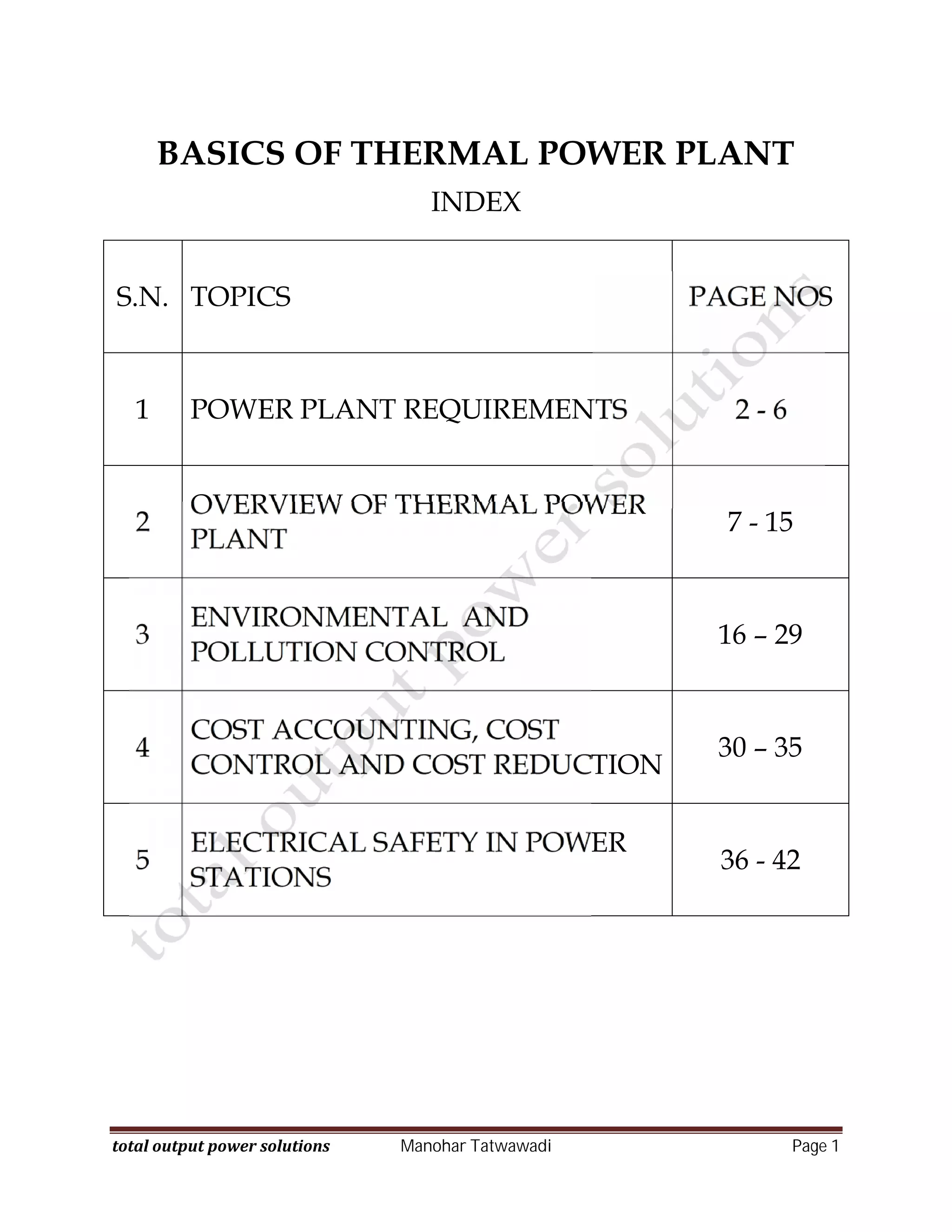 Basics of Coal Based Thermal power plant | PDF