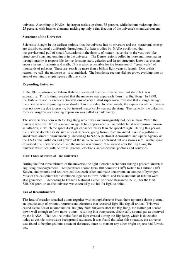 Basics of the universe