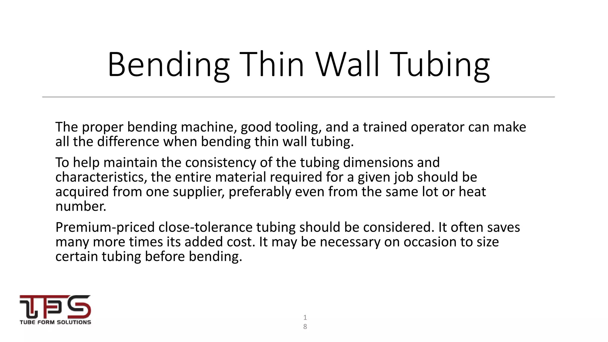 Basics of Tube Bending