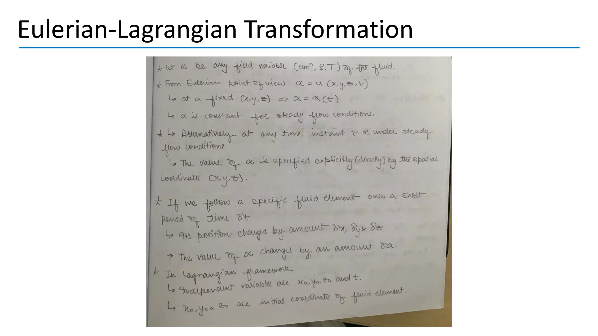 Eulerian-Lagrangian Transformation
 