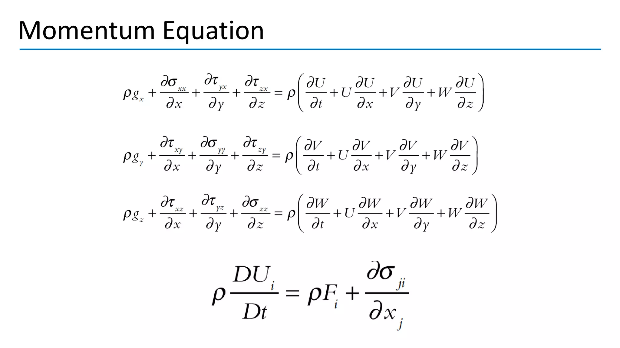 Momentum Equation
 