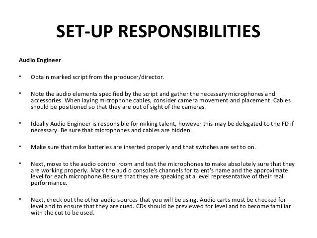 basics of tv production television production engi