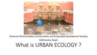 What is URBAN ECOLOGY ?
Shreeram Ghimire (Nature Conservation and Sustainable Development Society)
Kathmandu, Nepal
 