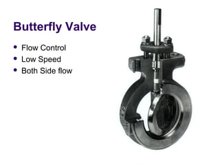 19
Butterfly Valve
 Flow Control
 Low Speed
 Both Side flow
 