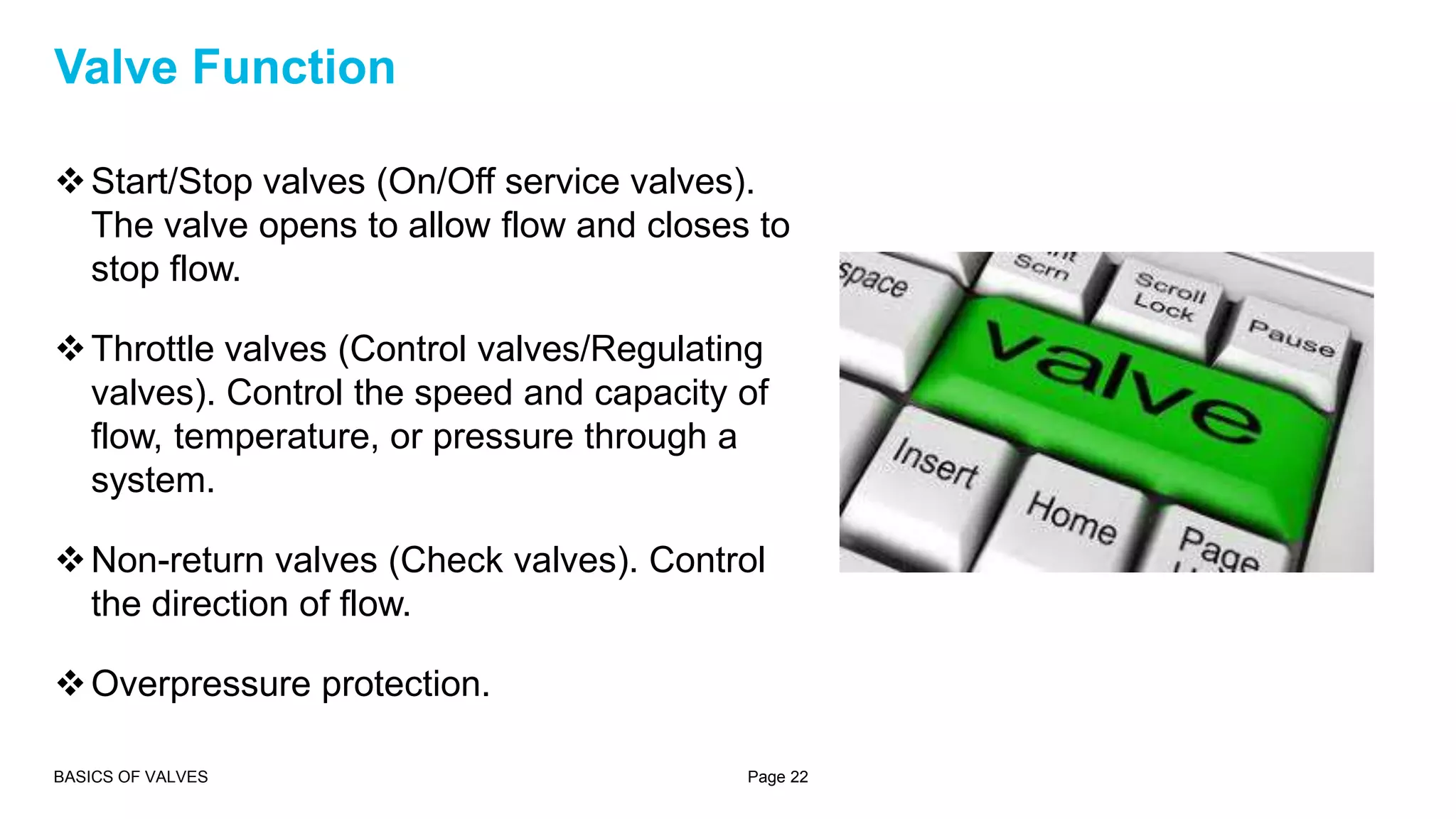 Basics of valves | PPTX