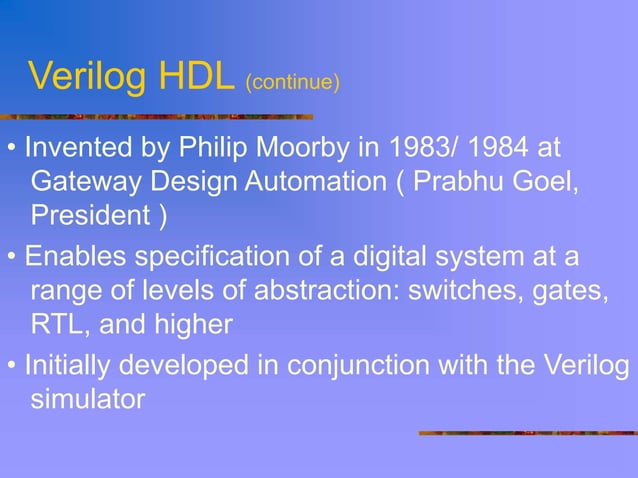 Basics of Verilog.ppt | Programming Languages | Computing