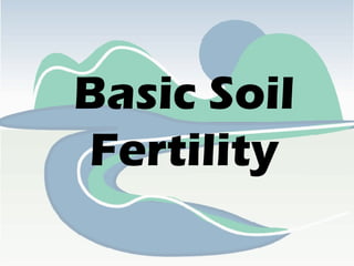 Basic Soil
Fertility
 