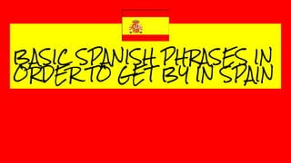 BASIC SPANISH PHRASES IN
ORDER TO GET BY IN SPAIN
 