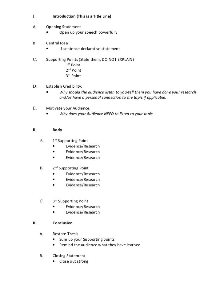 Basic speech outline