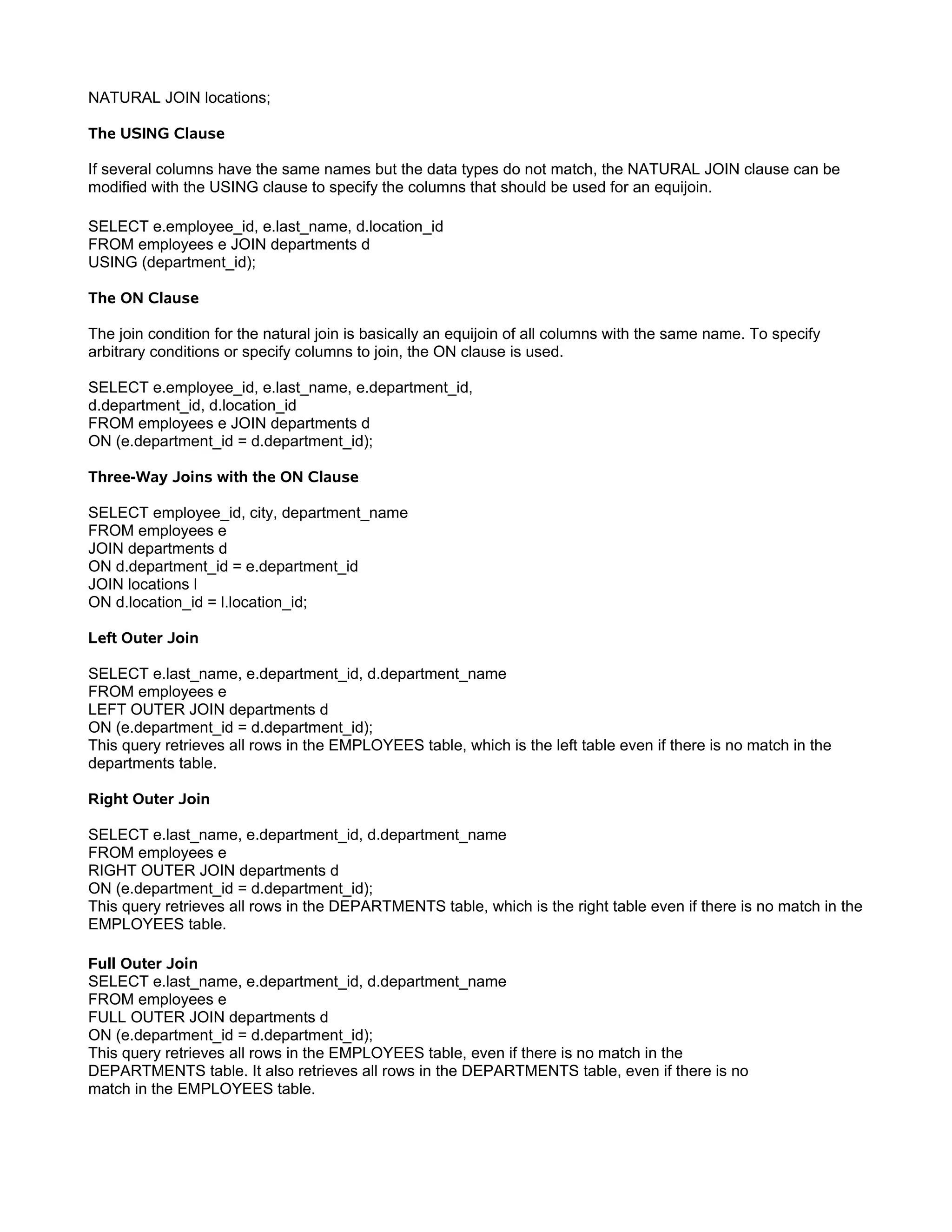 Basic Sql Handouts | PDF