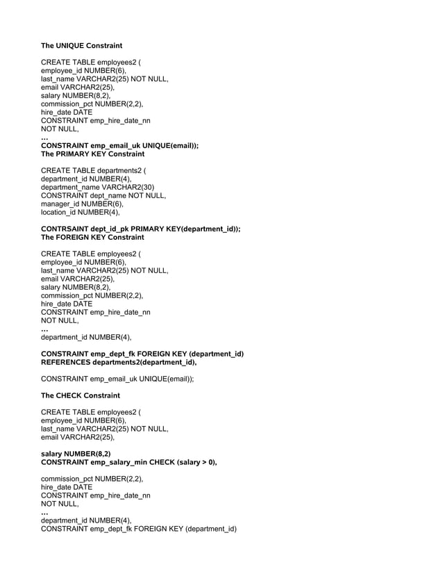 Basic Sql Handouts | PDF