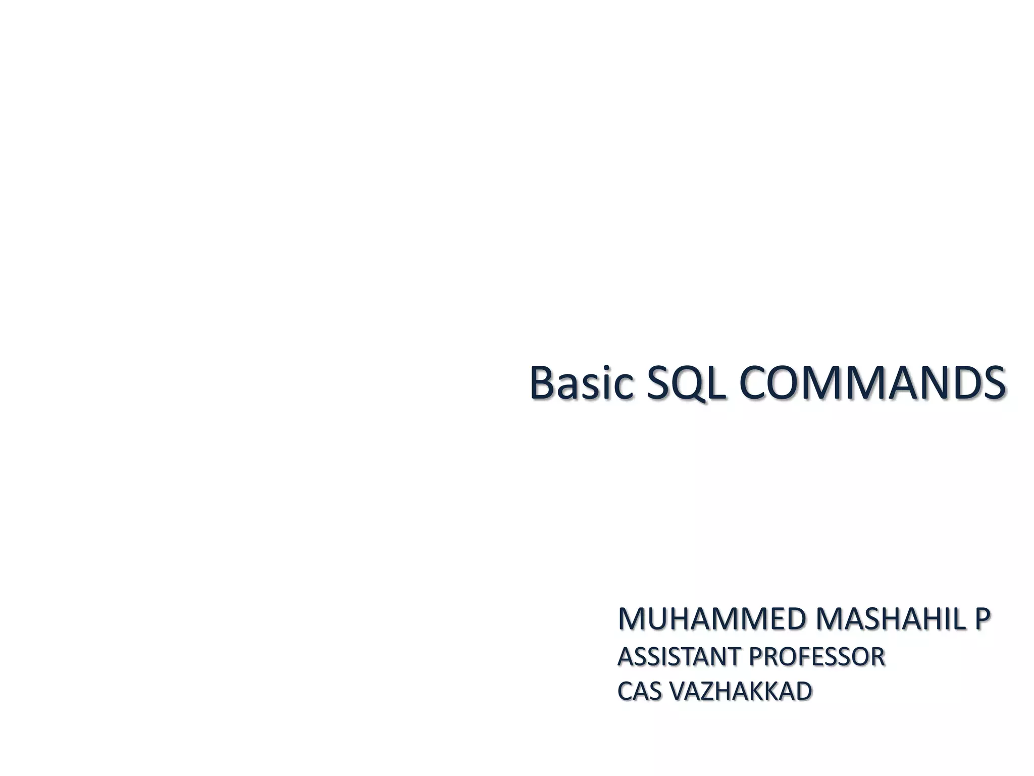 Basic sql Commands | PPT