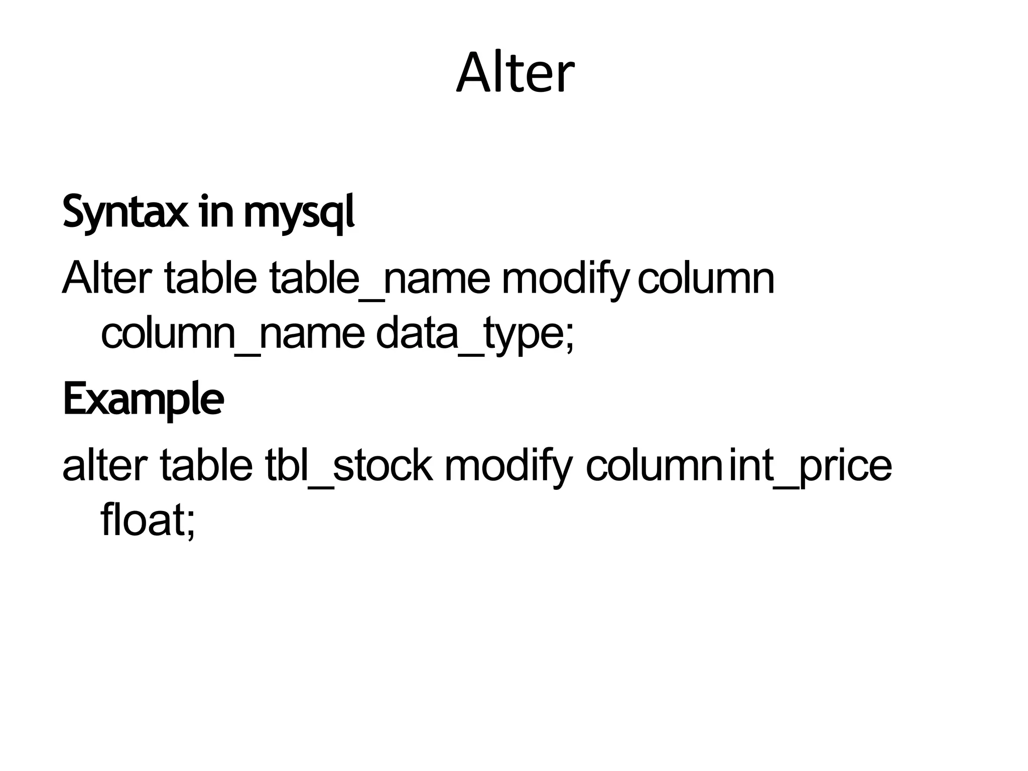 Basic sql Commands | PPT