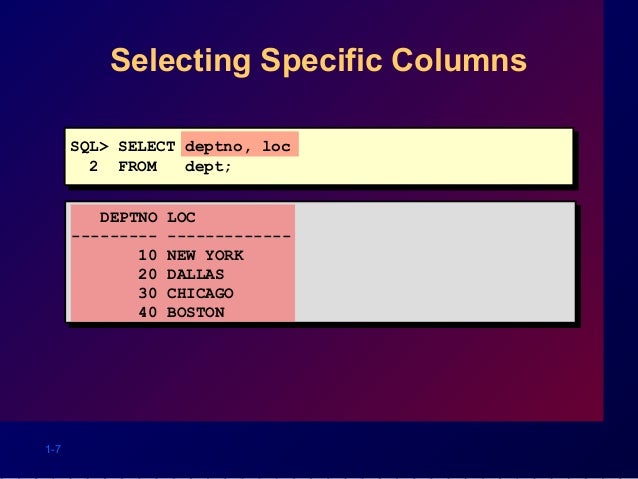 Basic sql statements