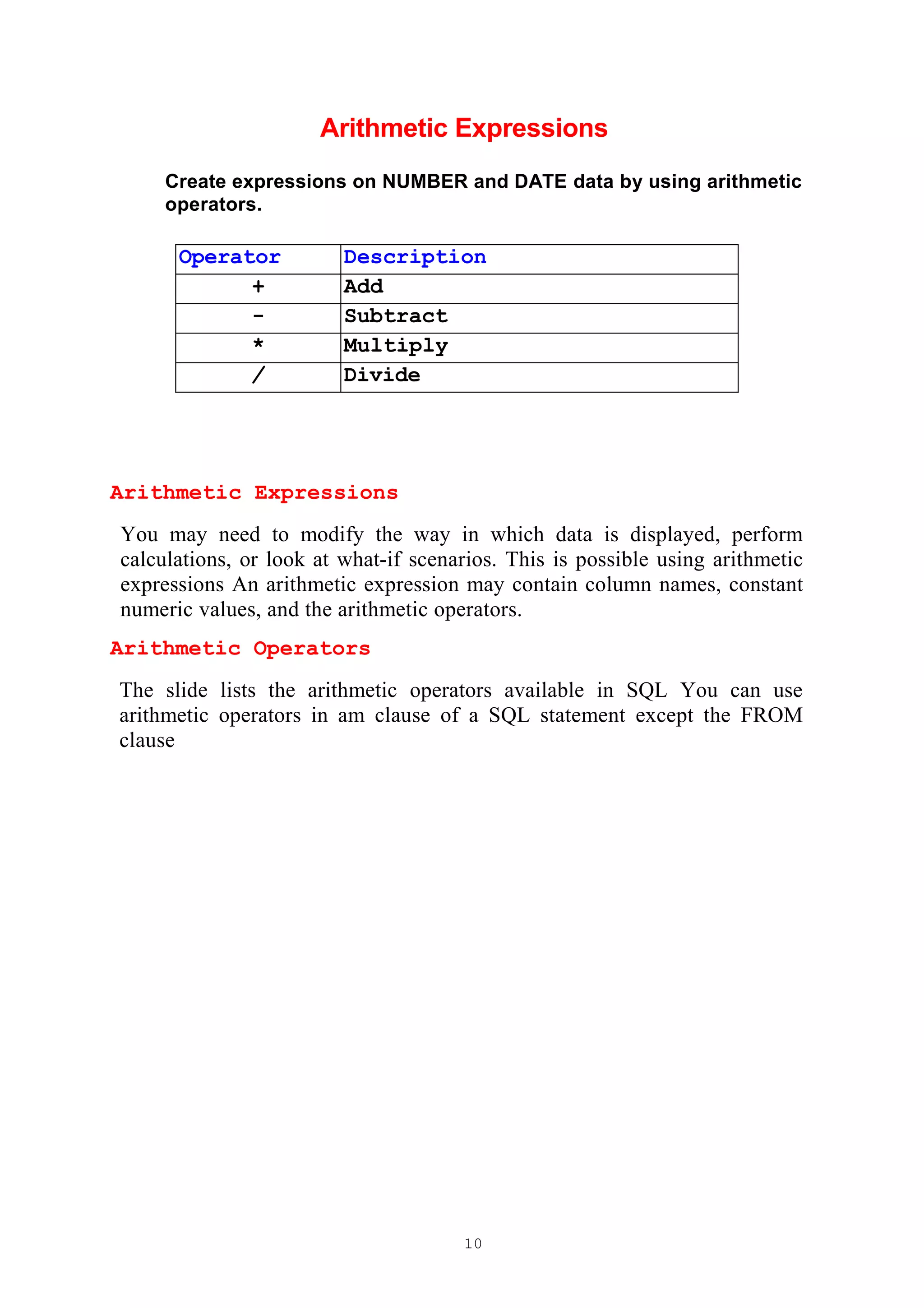 Basic sqlstatements | PDF
