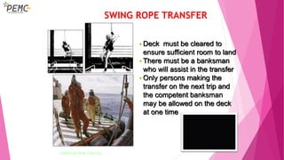 Boat Transfer Using Swing Rope materi pelatihan training BASIC Sea Survival.ppt