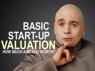 START-UP
BASIC
VALUATIONHOW MUCHARE YOU WORTH?
 