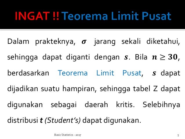 Basic statistics 10 - t - test