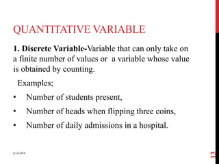 Counting Variable Basic statistics | PPTX