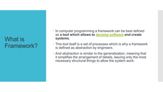 Basics to framework programming | PPT