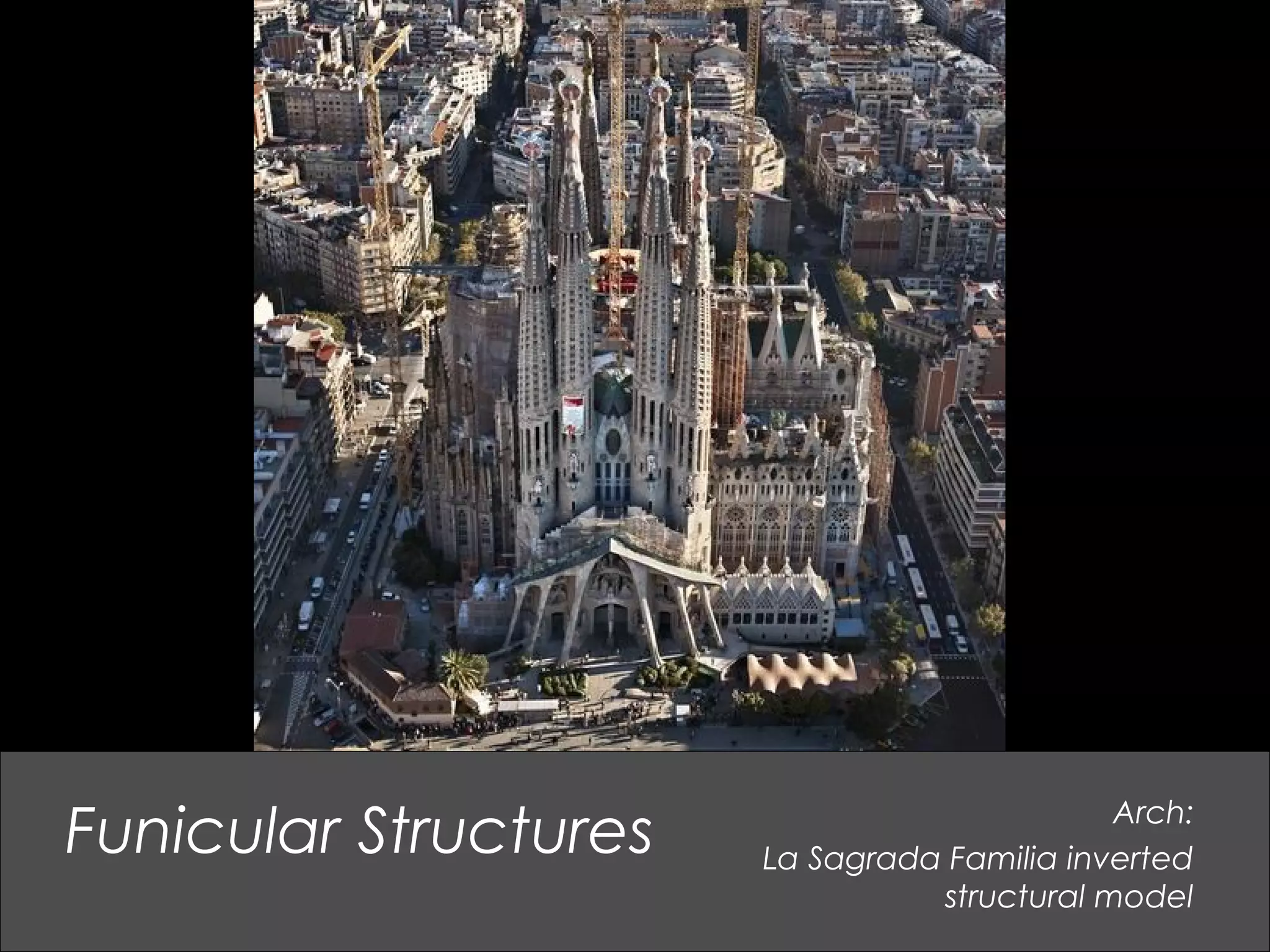 Funicular Structures Arch:
La Sagrada Familia inverted
structural model
 