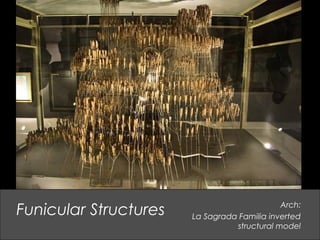 Funicular Structures Arch:
La Sagrada Familia inverted
structural model
 