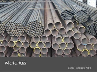 Steel – shapes: Pipe
Materials
 