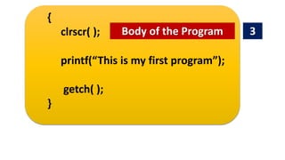 Basic structure of a c program | PPTX