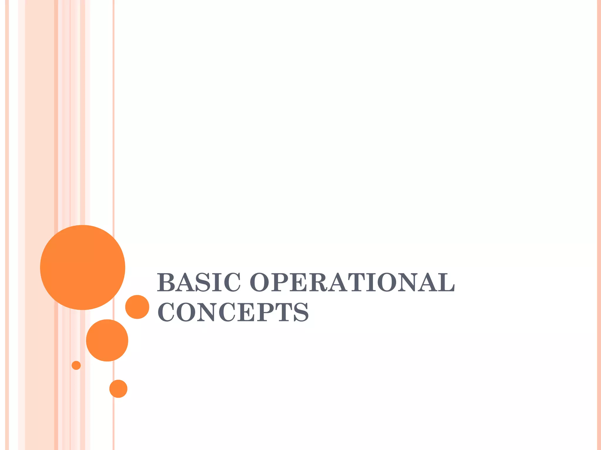 BASIC OPERATIONAL
CONCEPTS
 