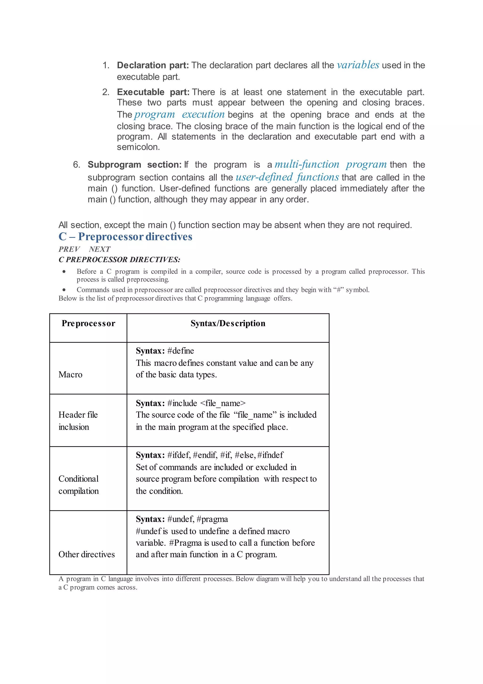 Basic structure of c programming | PDF